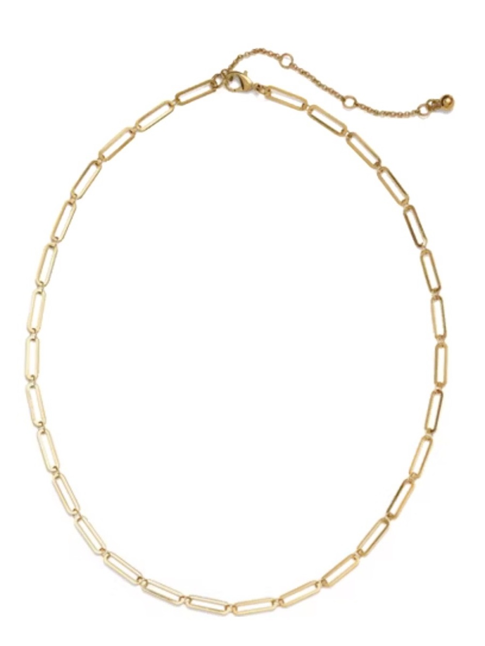 Lands' End Water-Resistant Paperclip Link Layering Single Necklace, MSRP $49.95